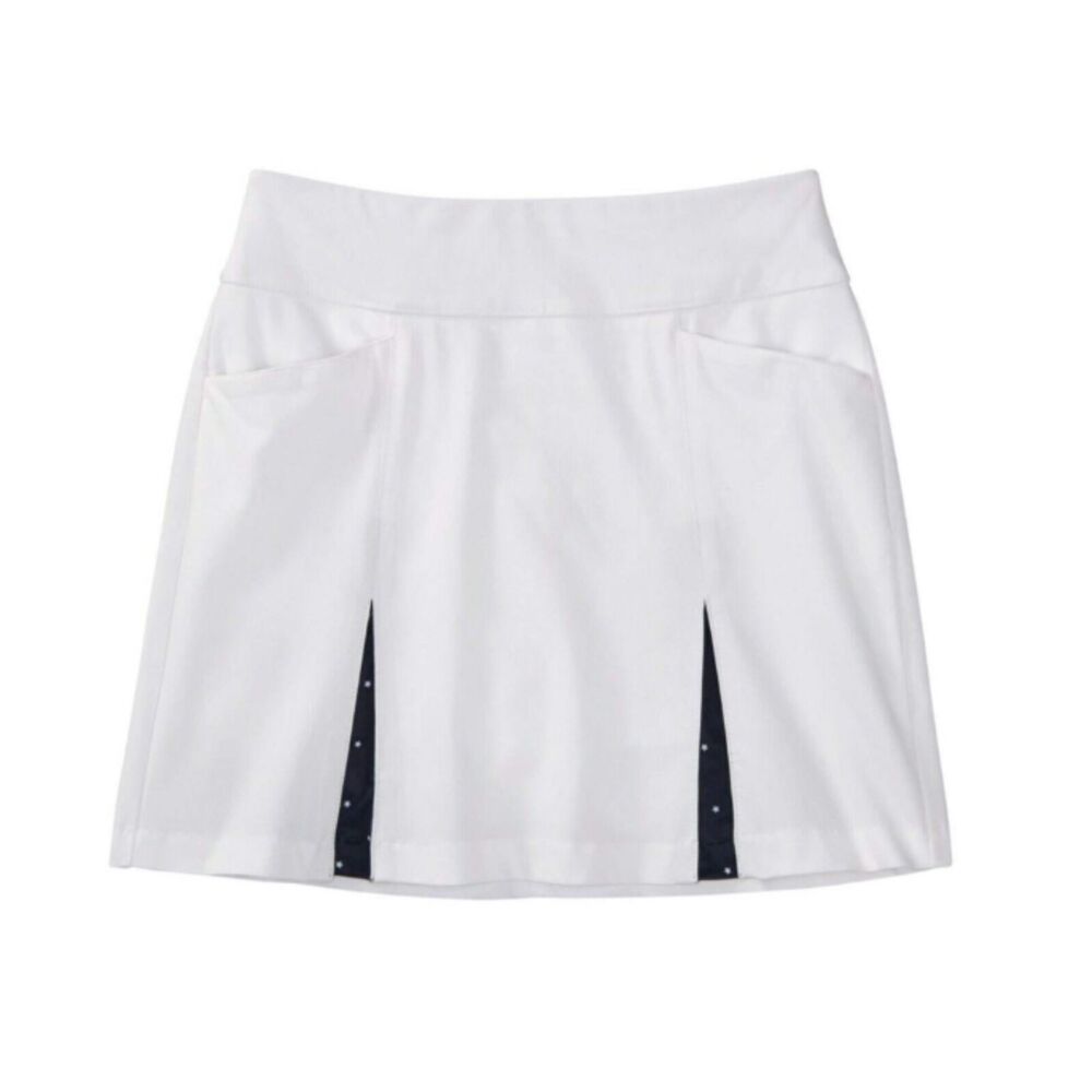 LADY HAGEN White Tennis Skirt Skort with Navy Star Pattern Insert Size Large